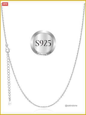 925 Sterling Silver Cable Chain Necklace with Extension Chain